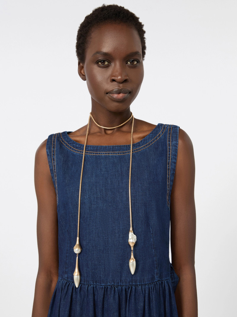 BEVANDA Metal tie necklace - GOLD 3