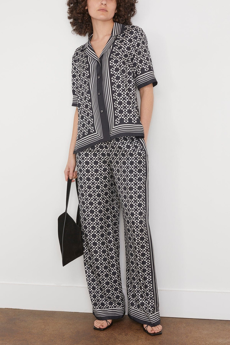 SIMKHAI Zuna Straight Leg Pajama Pant in Black outlook