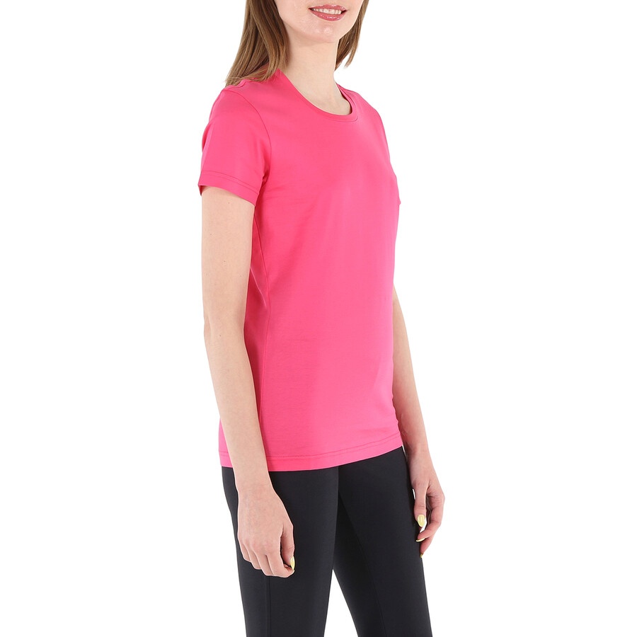 Moncler Ladies Pink Logo Patch T-Shirt - 4