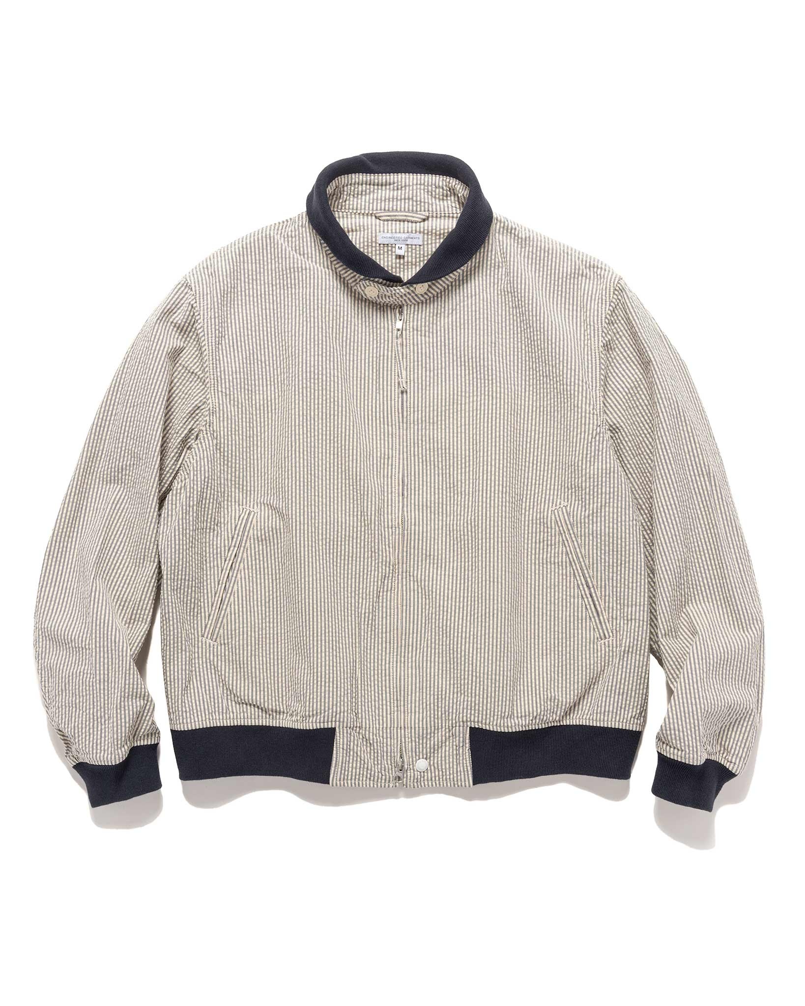 LL Jacket Cotton Seersucker Navy/ Natural - 1