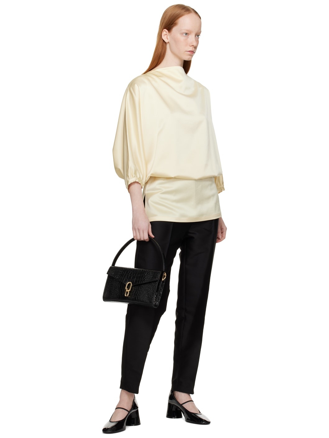 Black Sewn Pleat Trousers - 4