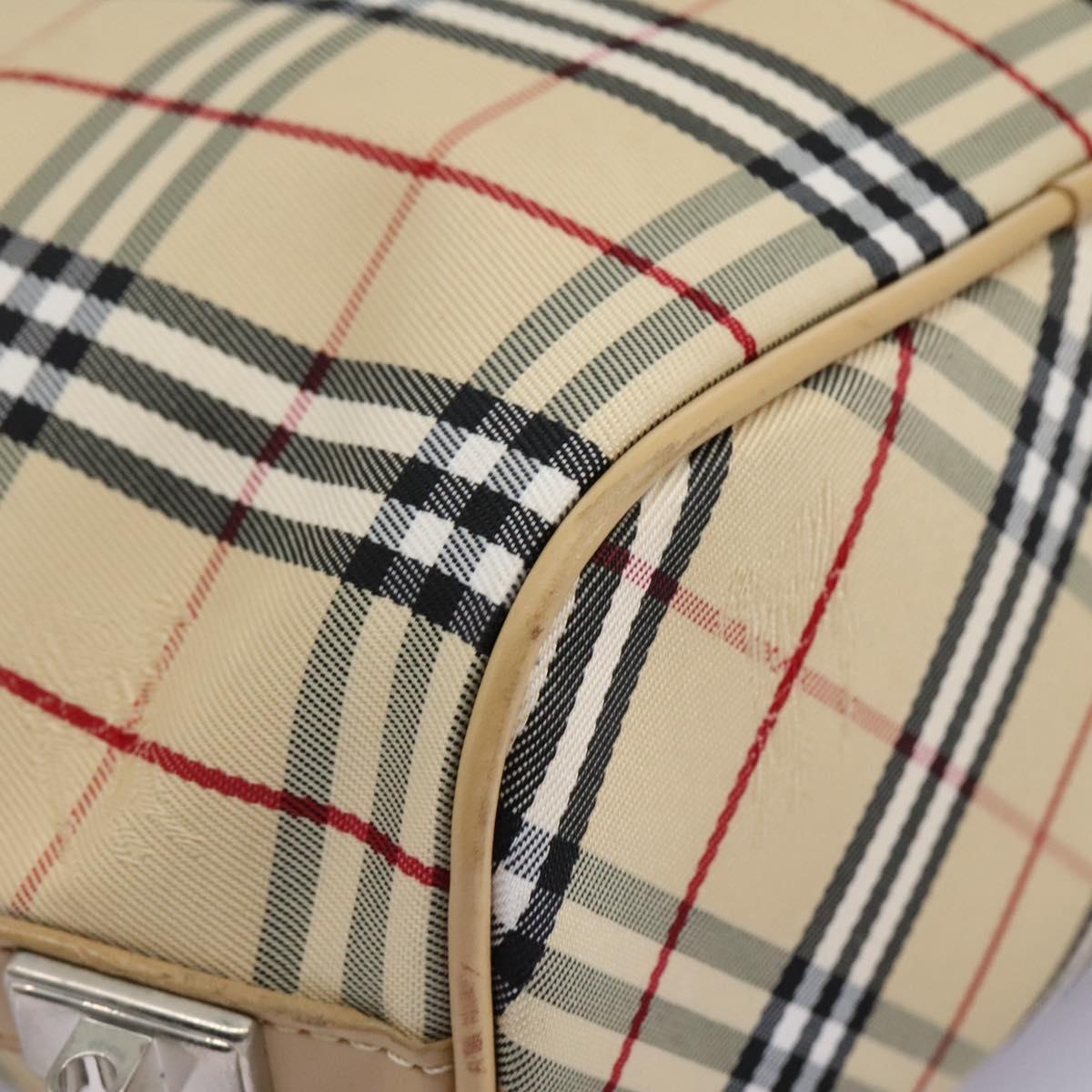 Burberry Nova Check Blue Label Shoulder Bag Canvas Beige Silver - 10
