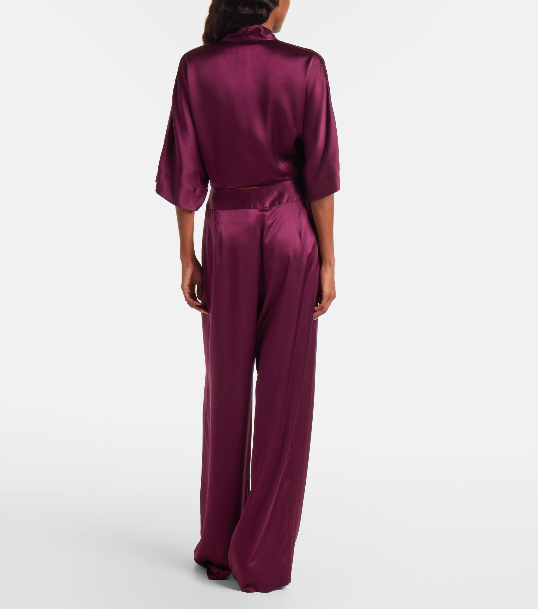 Cropped silk charmeuse top - 3