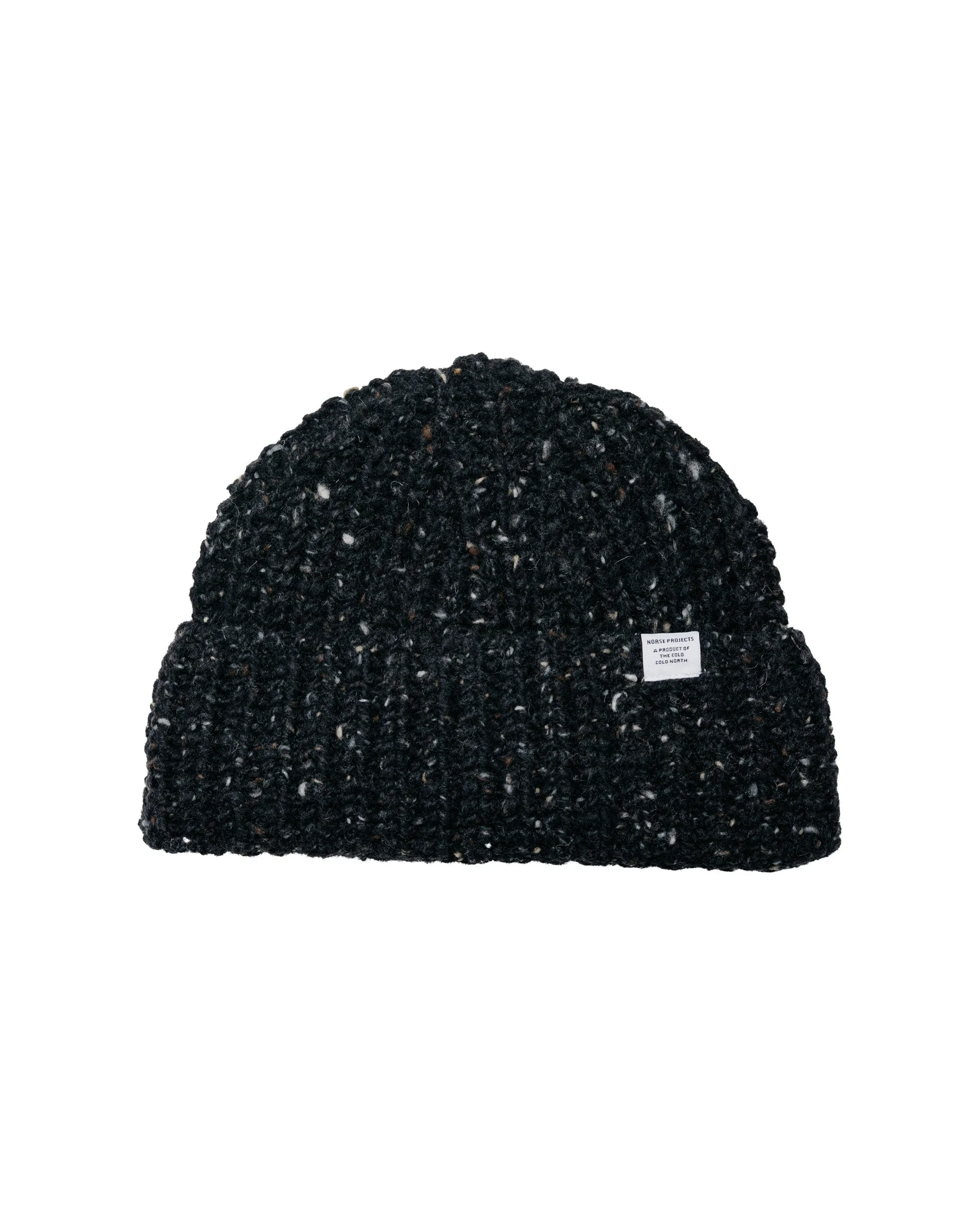 Donegal Wool Rib Beanie Charcoal Melange - 1