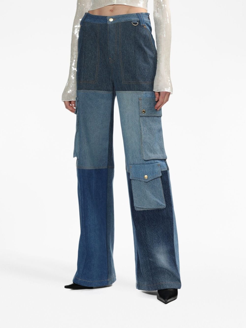 high-rise panelled jeans - 3