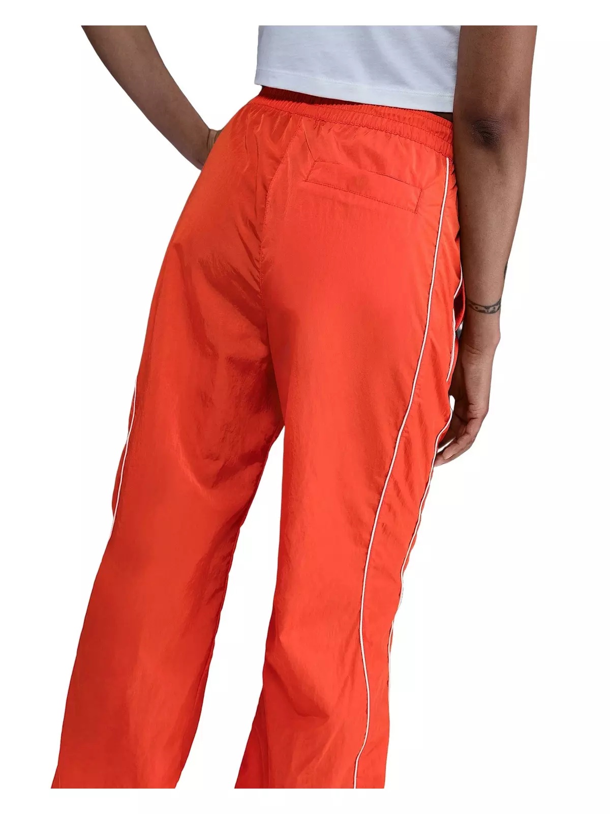 Women's Windrunner High-Waisted Woven Open-Hem Pants -Red - 2