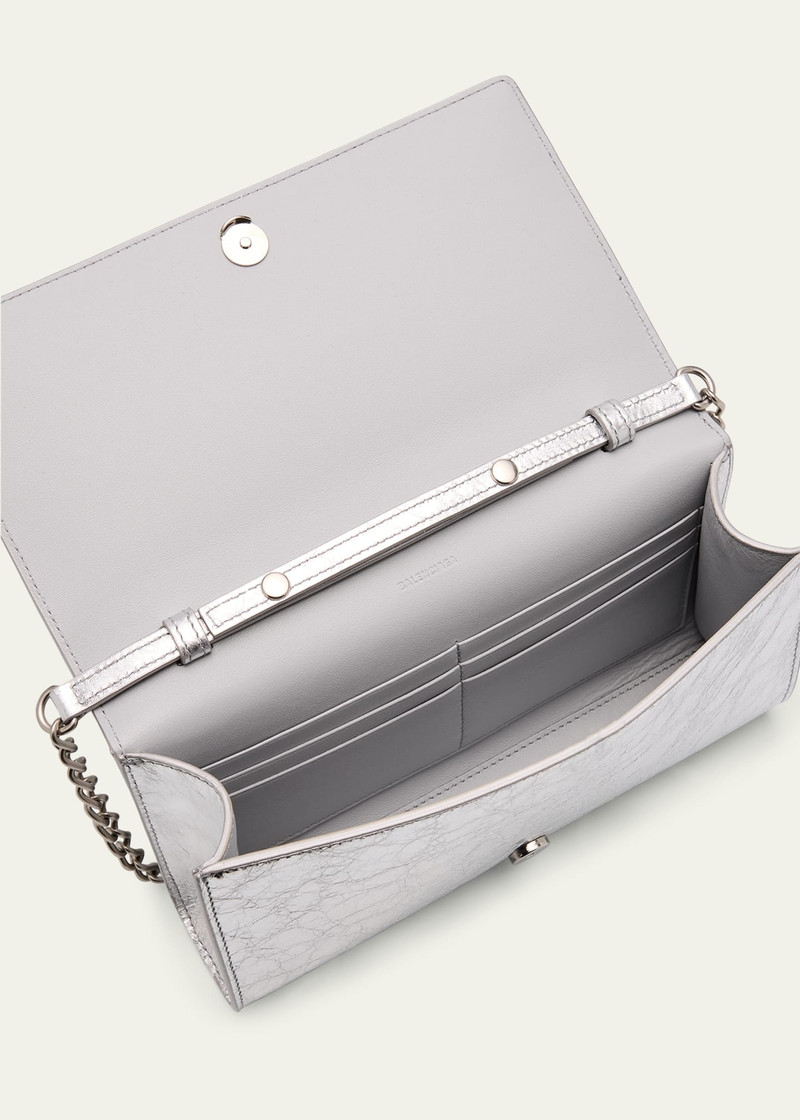 BALENCIAGA Le City Metallic Leather Wallet outlook