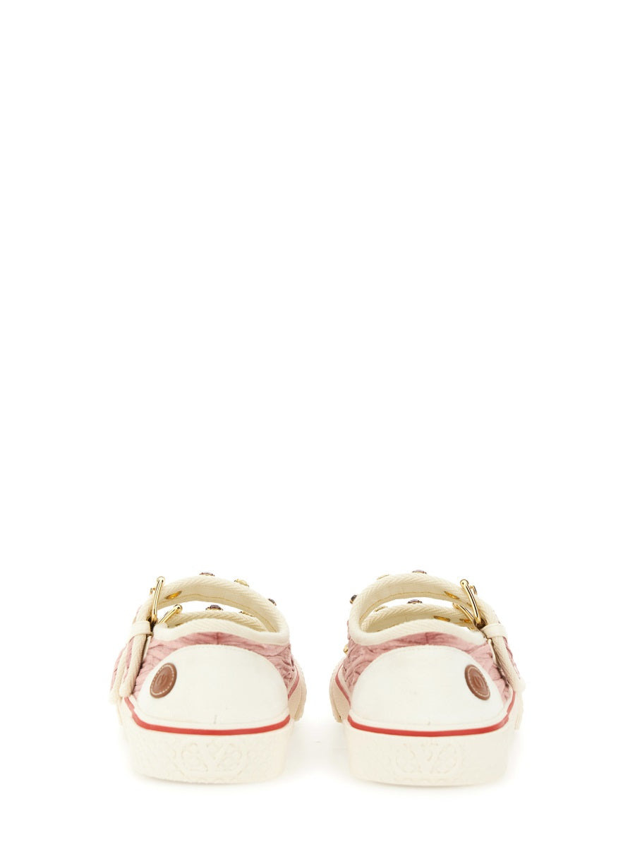 Valentino Garavani Women Velvet "Dollyboard" Ballerina Sneaker - 3