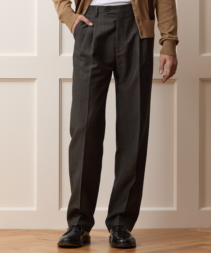 TODD SNYDER Italian Wool-Linen Pinstripe Wythe Trouser outlook