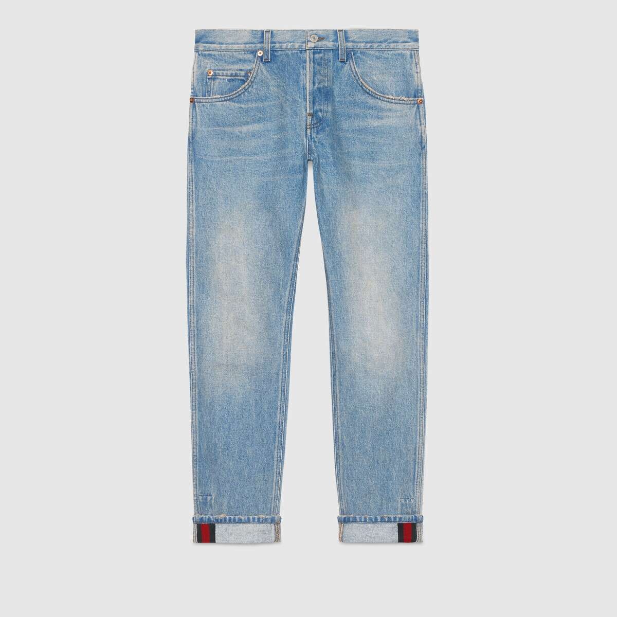 Tapered denim pant with Web - 1