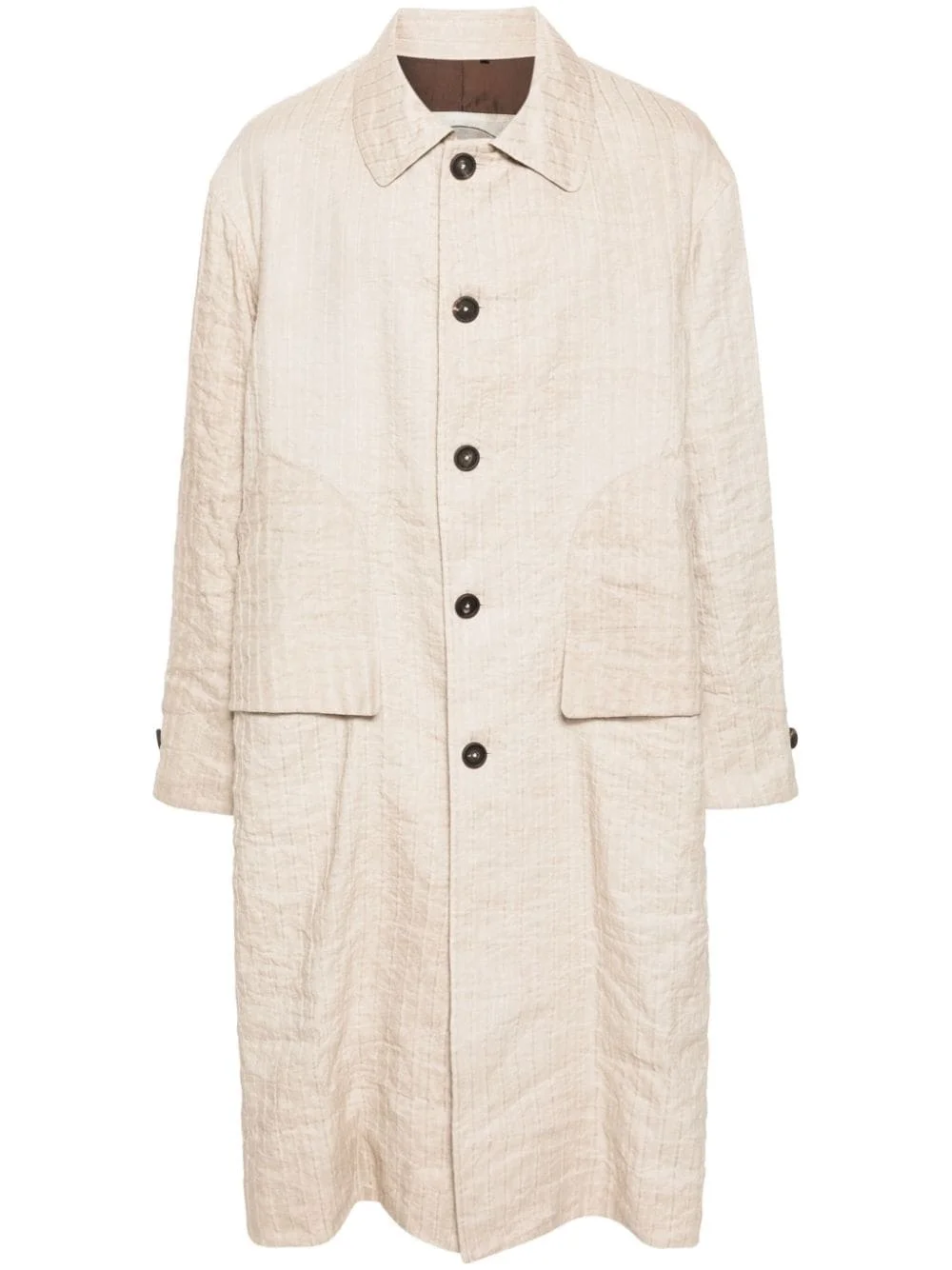 single-breasted long coat - 1