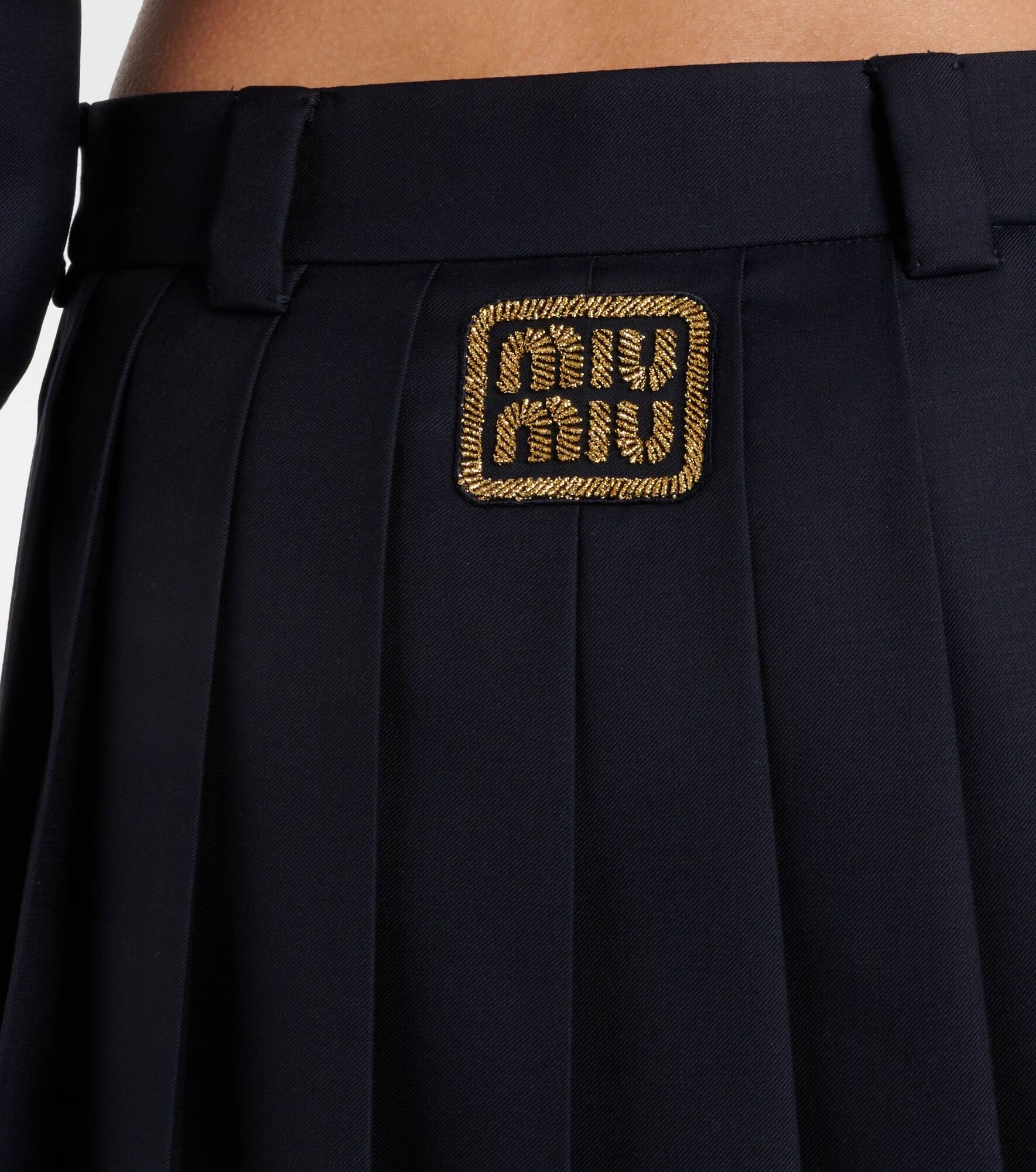 Pleated virgin wool miniskirt - 5
