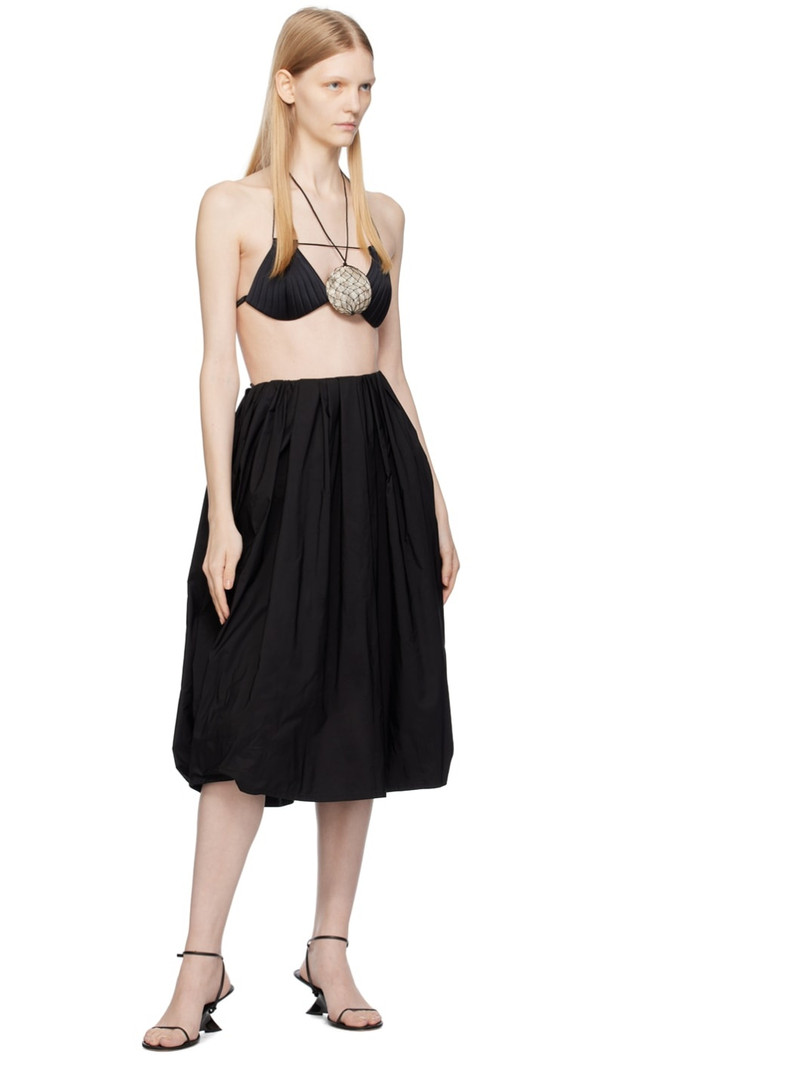 BEVZA Black Balloon Midi Skirt outlook