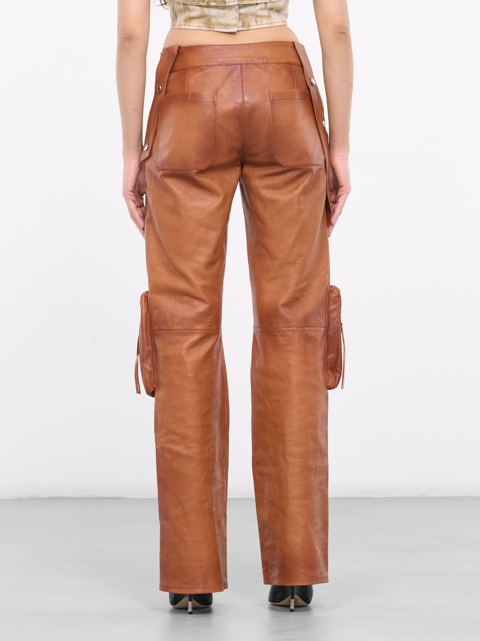 Leather Cargo Pants - 3