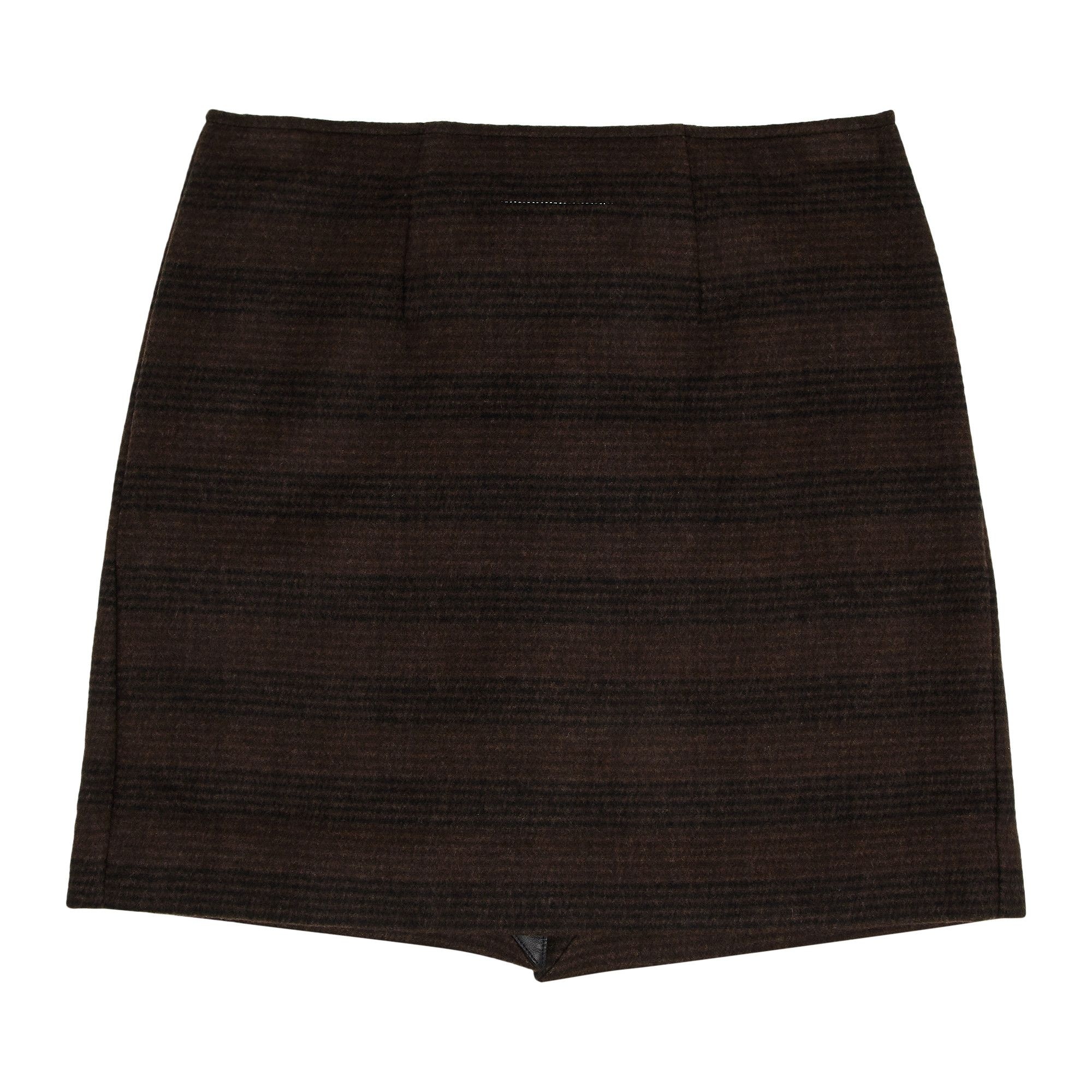 MM6 Maison Margiela Checked Wool Blend Mini Skirt 'Brown/Black' - 2