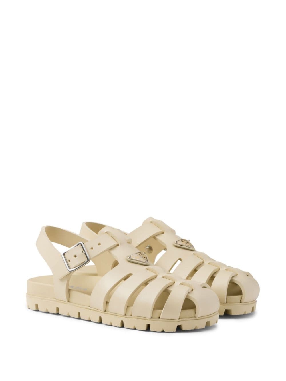 triangle-logo caged sandals - 2