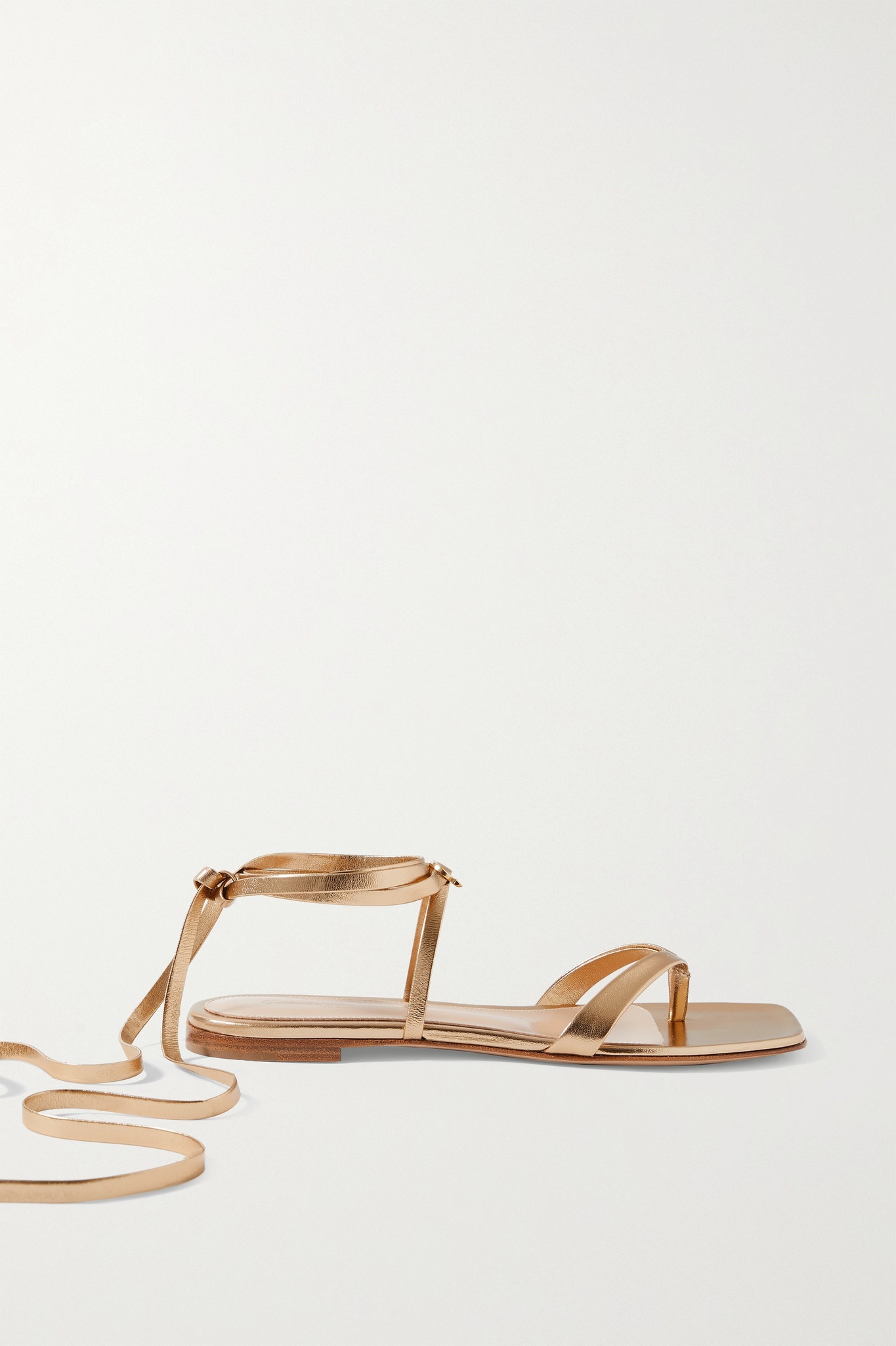 Lace-up leather sandals - 1