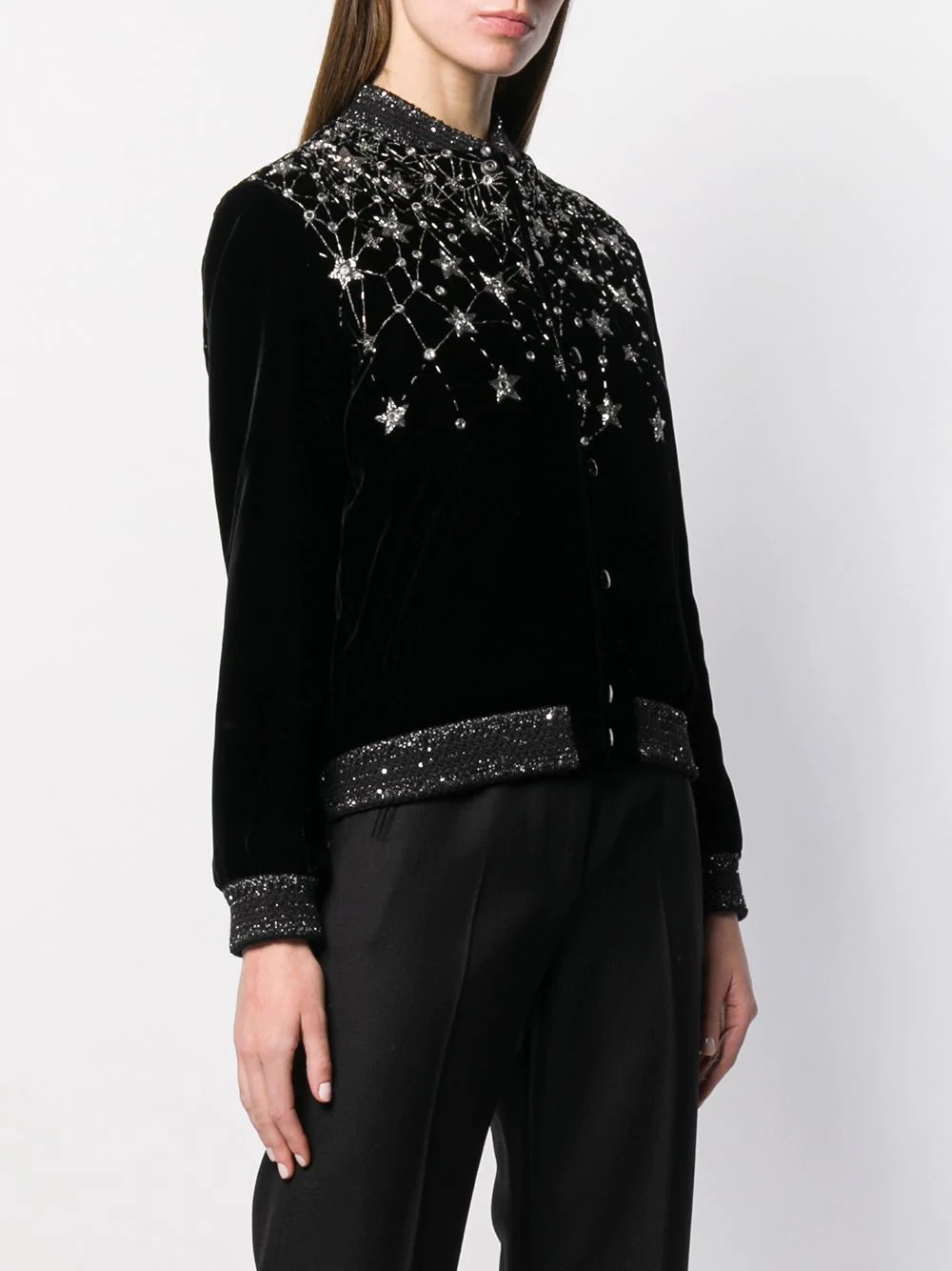 crystal-embroidered bomber jacket - 3