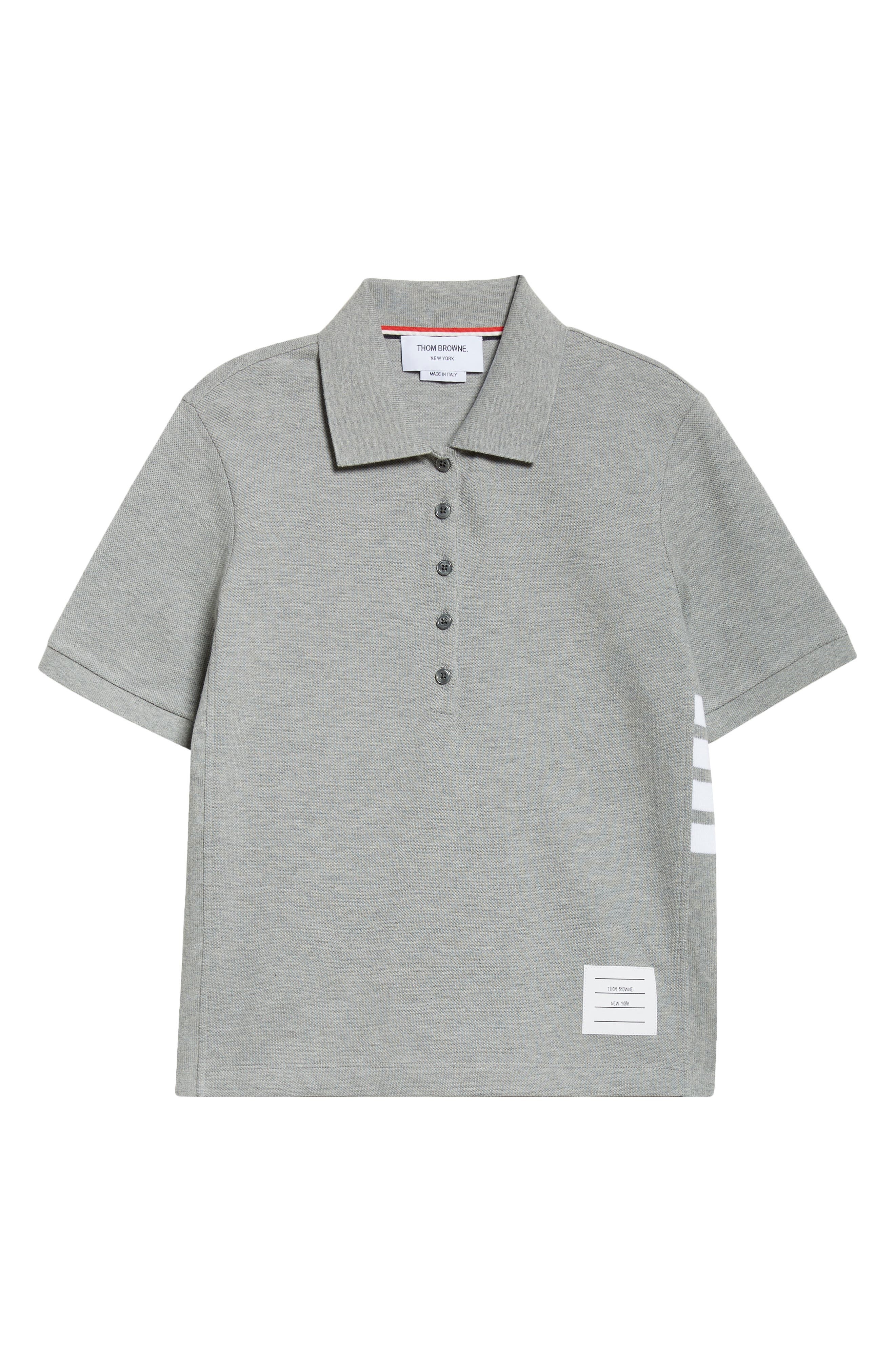Thom Browne 4-Bar Cotton Piqué Polo in Grey at Nordstrom - 6