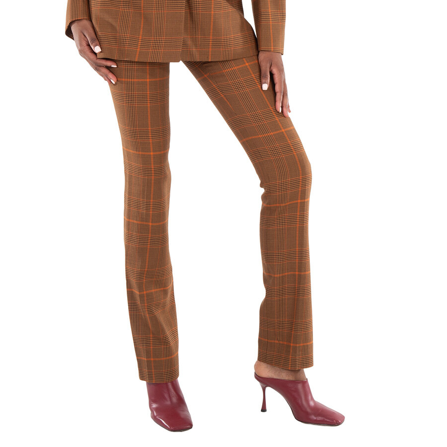 Stella McCartney Ladies Brown Prince-Of-Wales Slim-Cut Trousers - 3