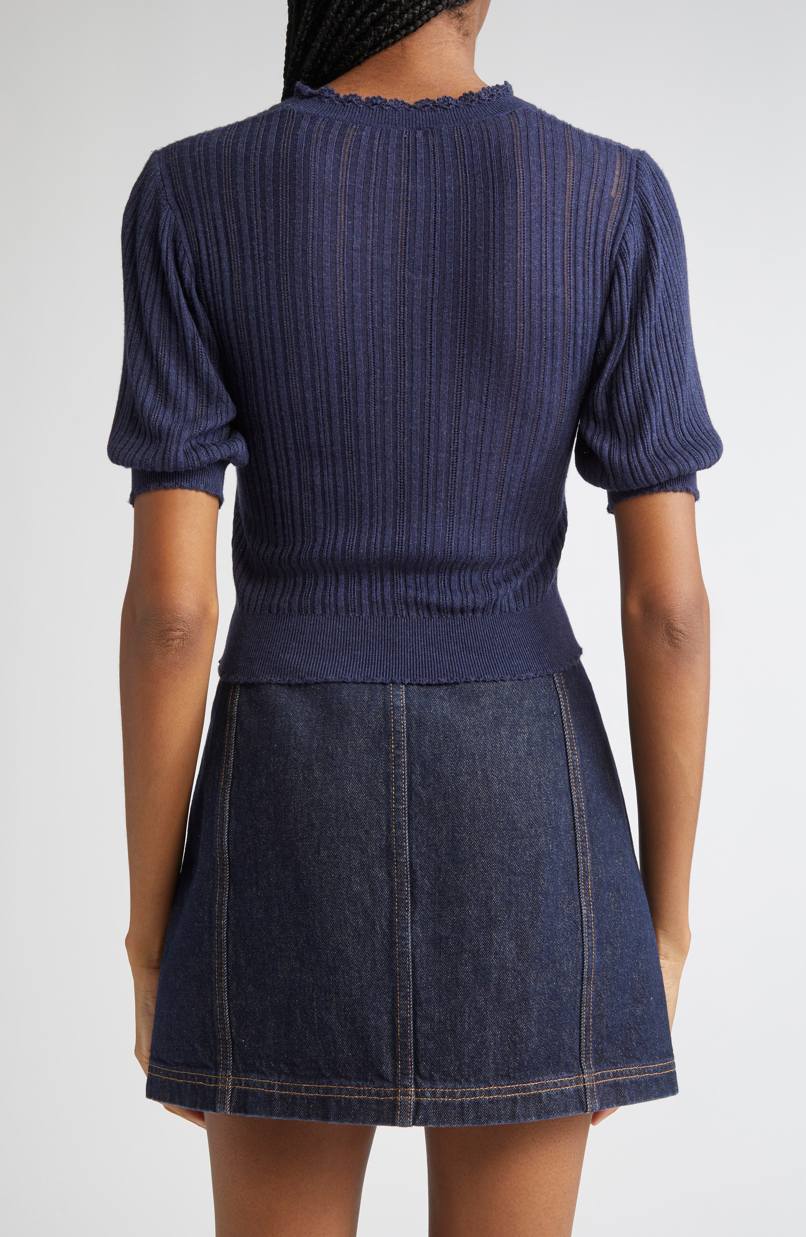 Ulla Johnson Gemma Rib Top in Midnight at Nordstrom - 3