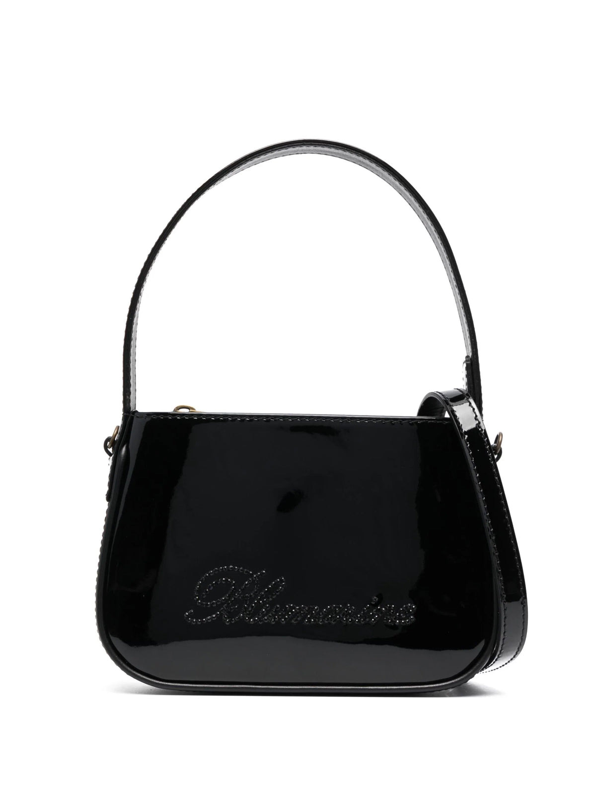 PATENT LEATHER BAG WITH RHINESTONE LOGO - 4