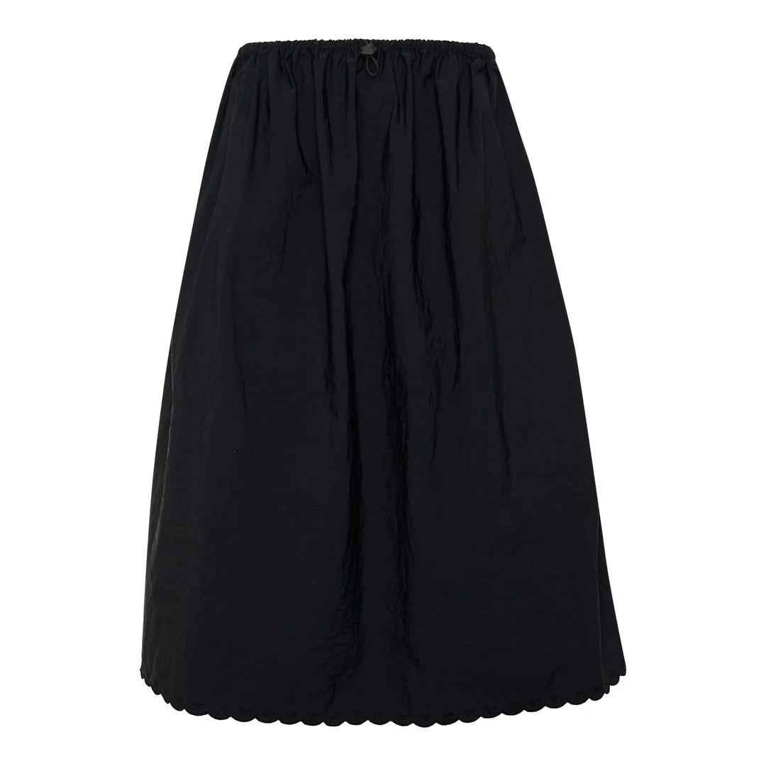 Embroidered Taffeta Midi Skirt - 1