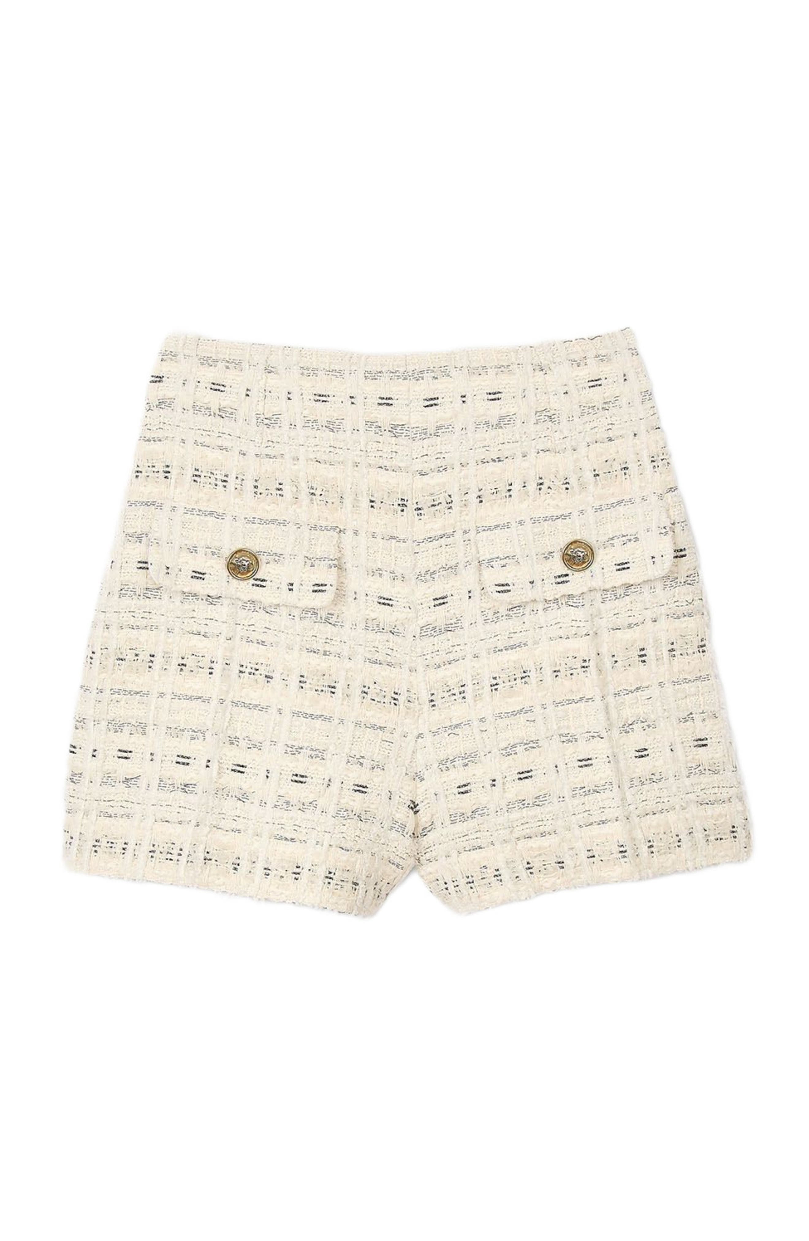 SANDRO Decorative tweed shorts in Ecru /Lurex at Nordstrom - 4