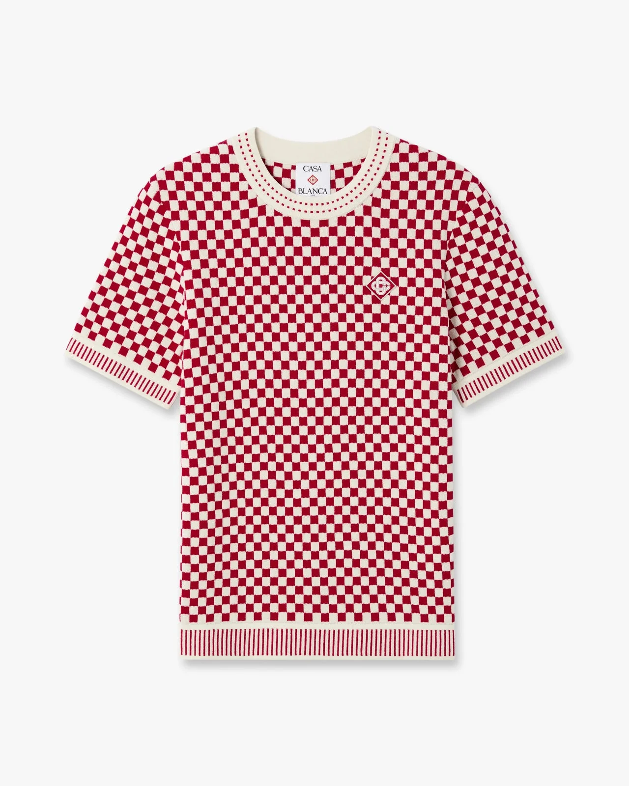 Red & White Check Short Sleeve T‑Shirt - 1