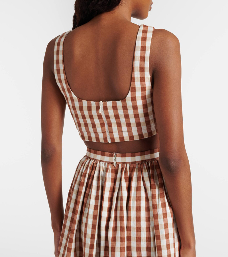 Ida gingham linen crop top 4