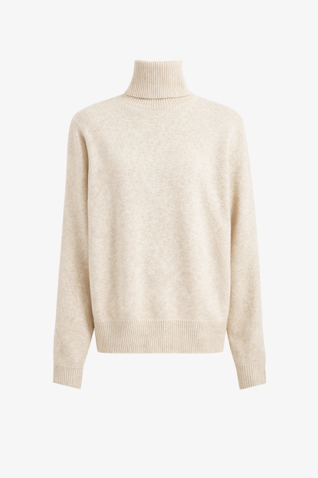 Gala Padded Knit Turtleneck - Light Beige - 1