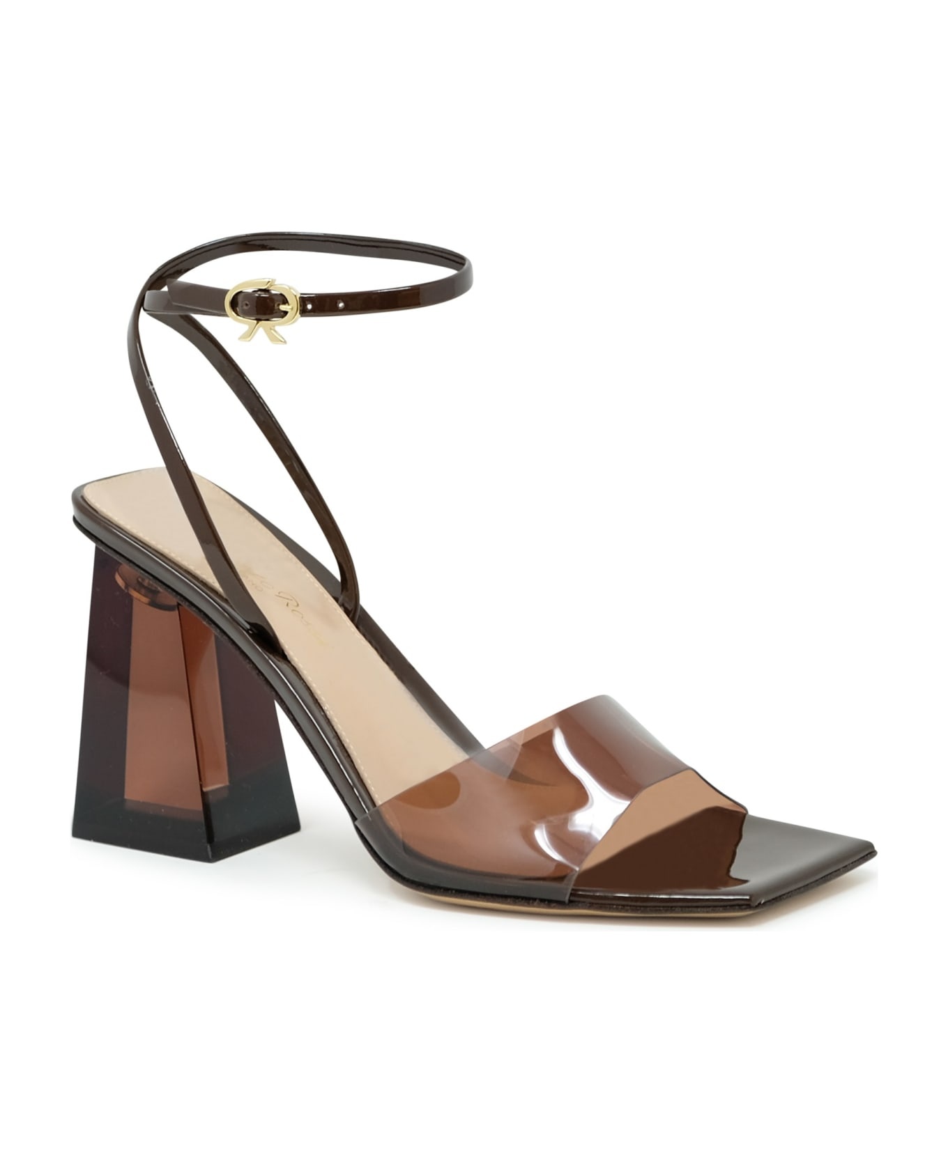 Gianvito Rossi Brown Glass Patent Leather Sandals - 2
