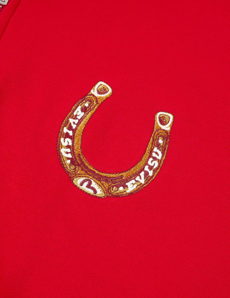 Year Of Horse Embroidery Zip-Up Hoodie - Red 9