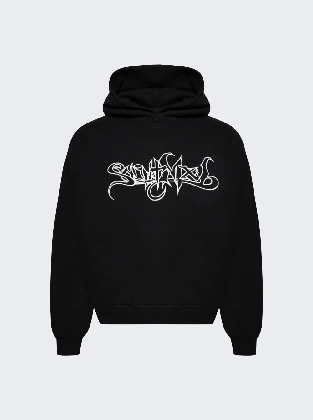 Embroidered Hoodie Black - 1