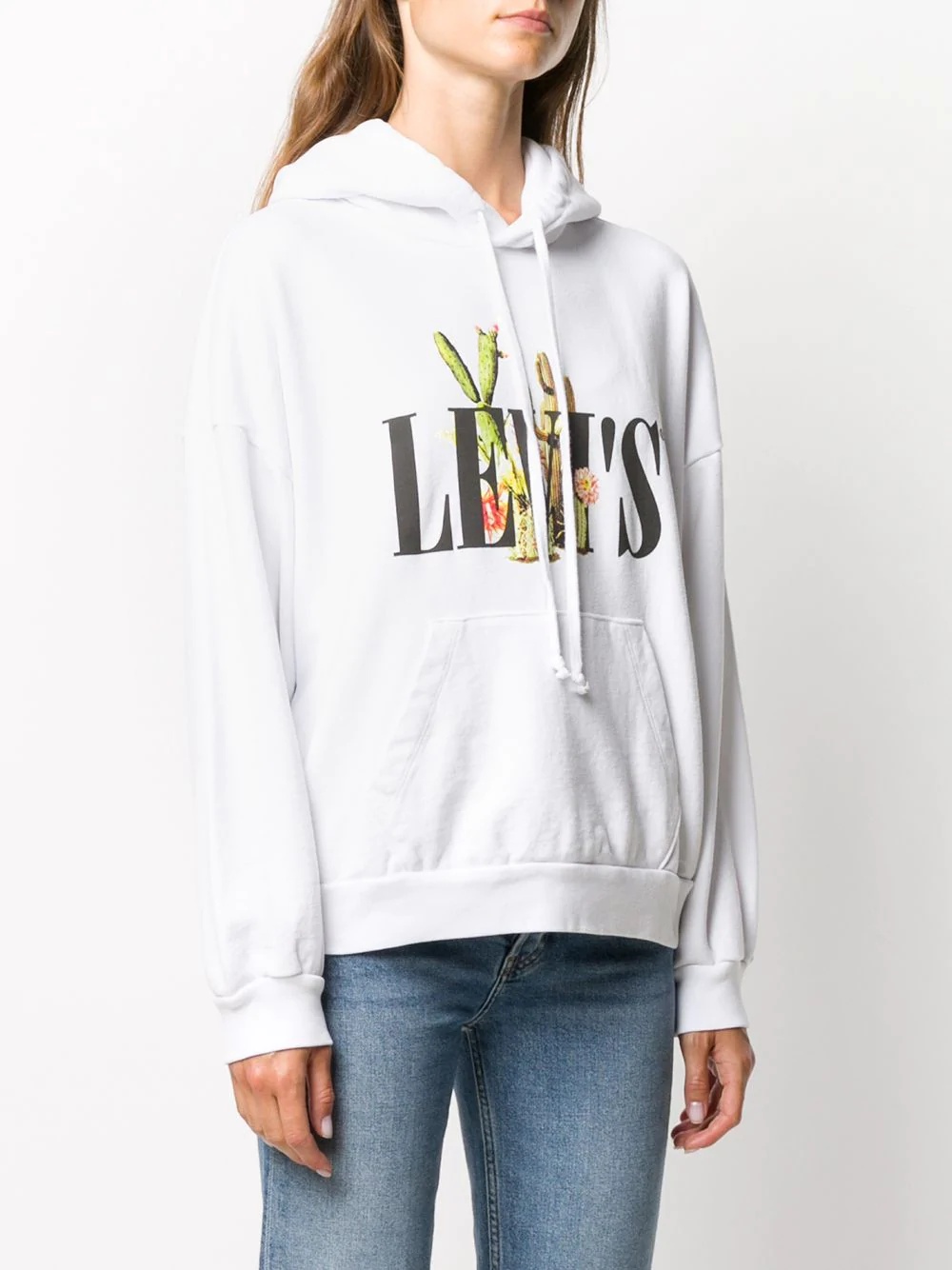 cactus print logo hoodie - 3