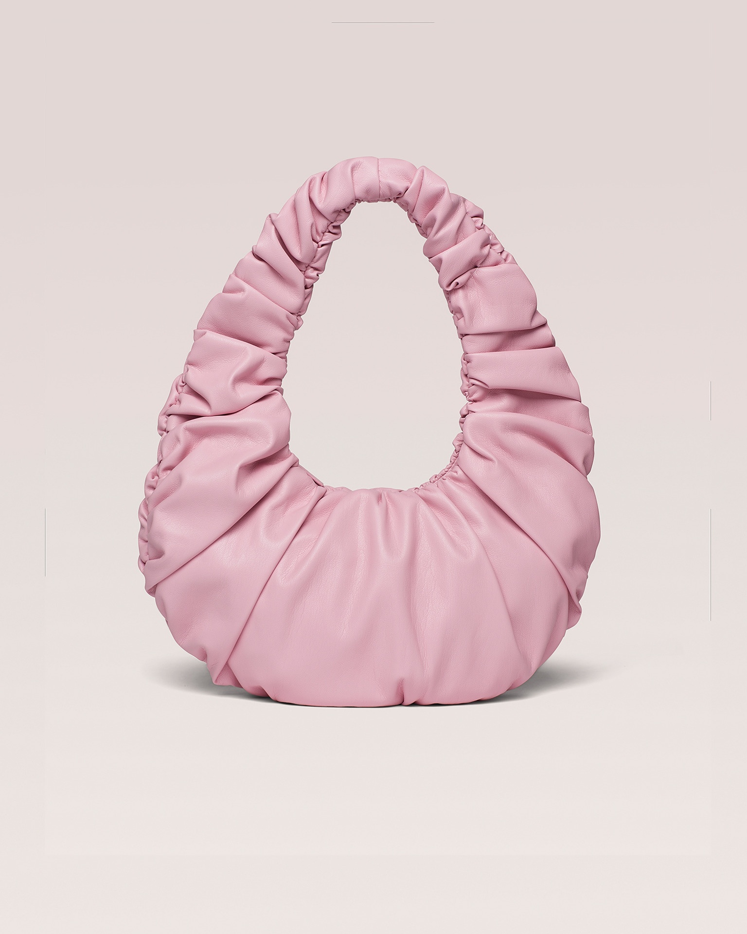 ANJA BAGUETTE - OKOBOR™ alt-leather ruched bag - Pink - 1