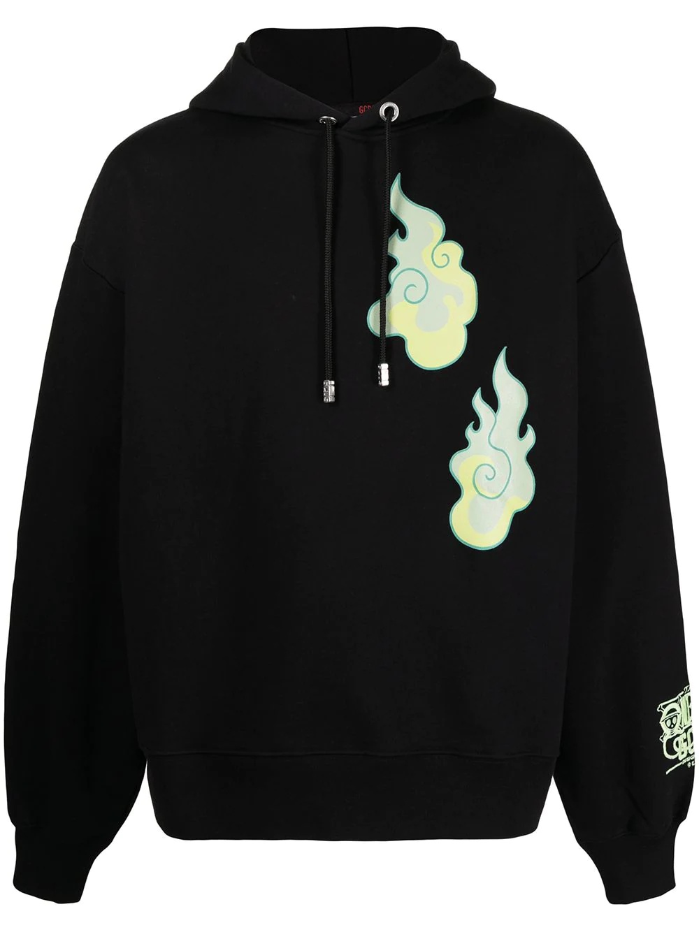 logo-print sleeve hoodie - 1