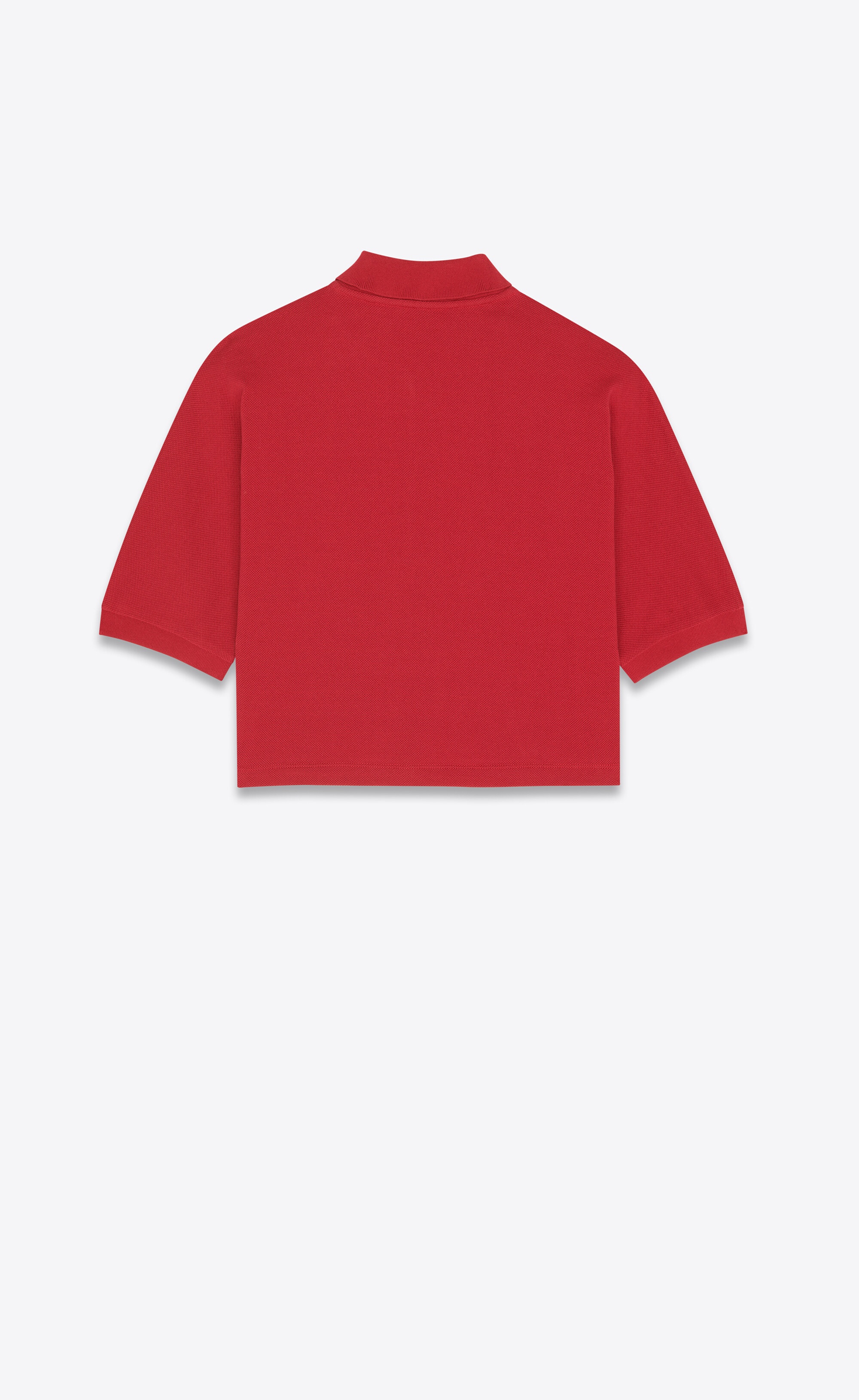 cropped polo shirt in cotton piqué - 2