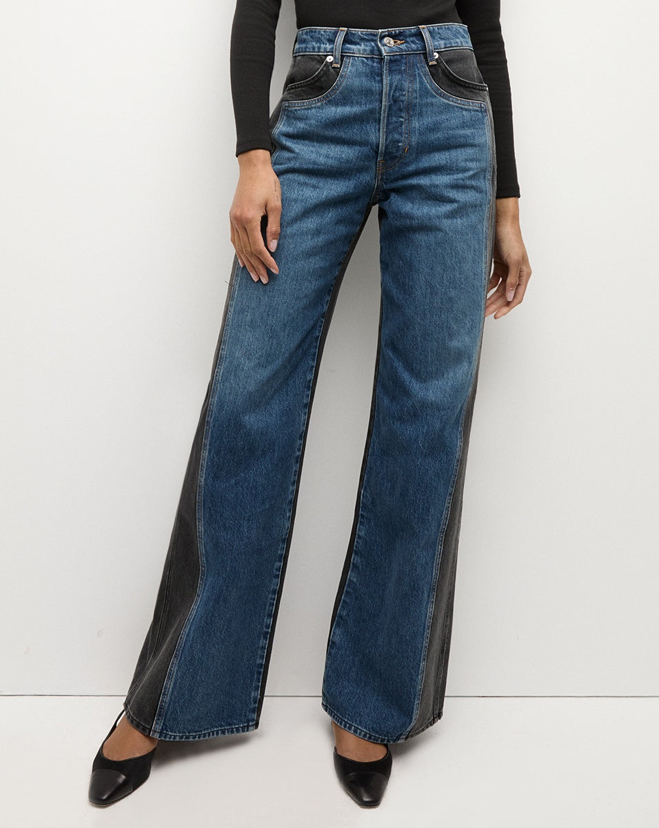 TAYLOR TWO-TONE WIDE-LEG JEAN - 3