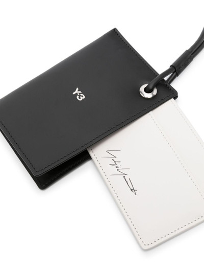 Y-3 logo-print leather cardholder outlook