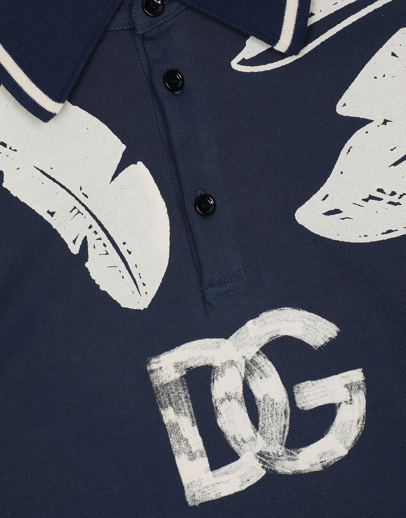 Oversize polo-shirt with banana tree print 3