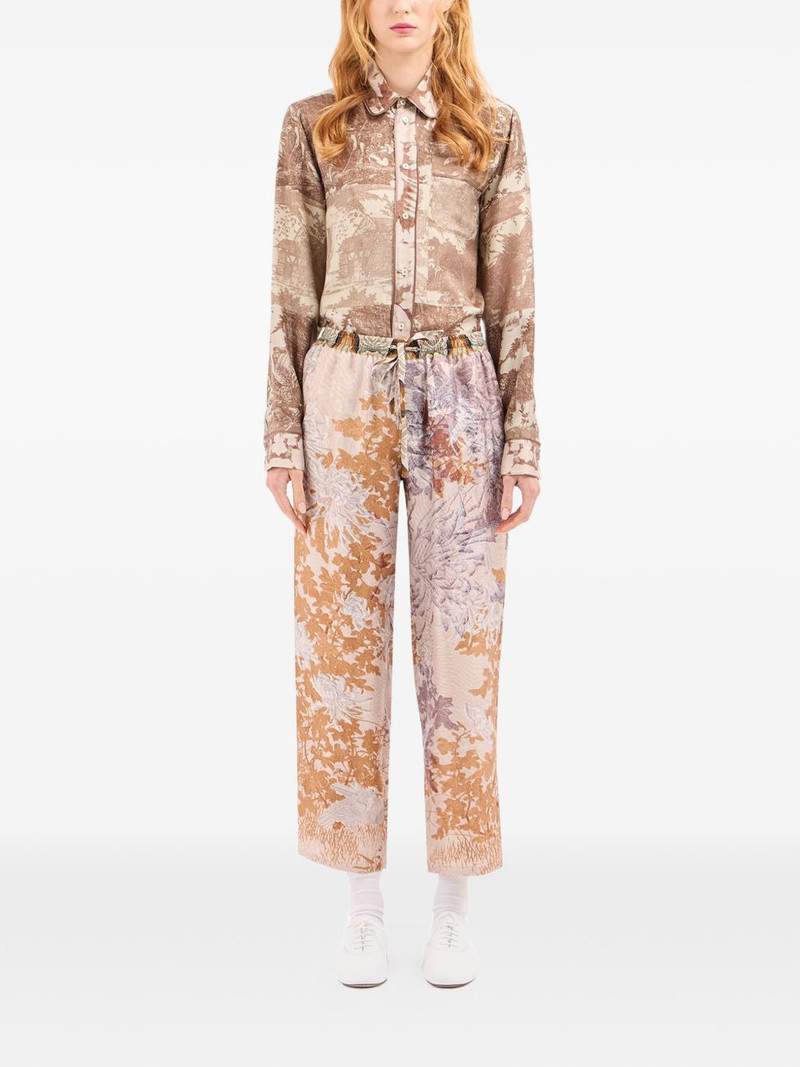 Pierre-Louis Mascia Aloe floral straight leg trousers outlook