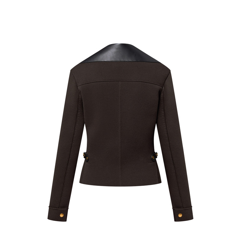 Louis Vuitton Leather Accent Knit Jacket outlook