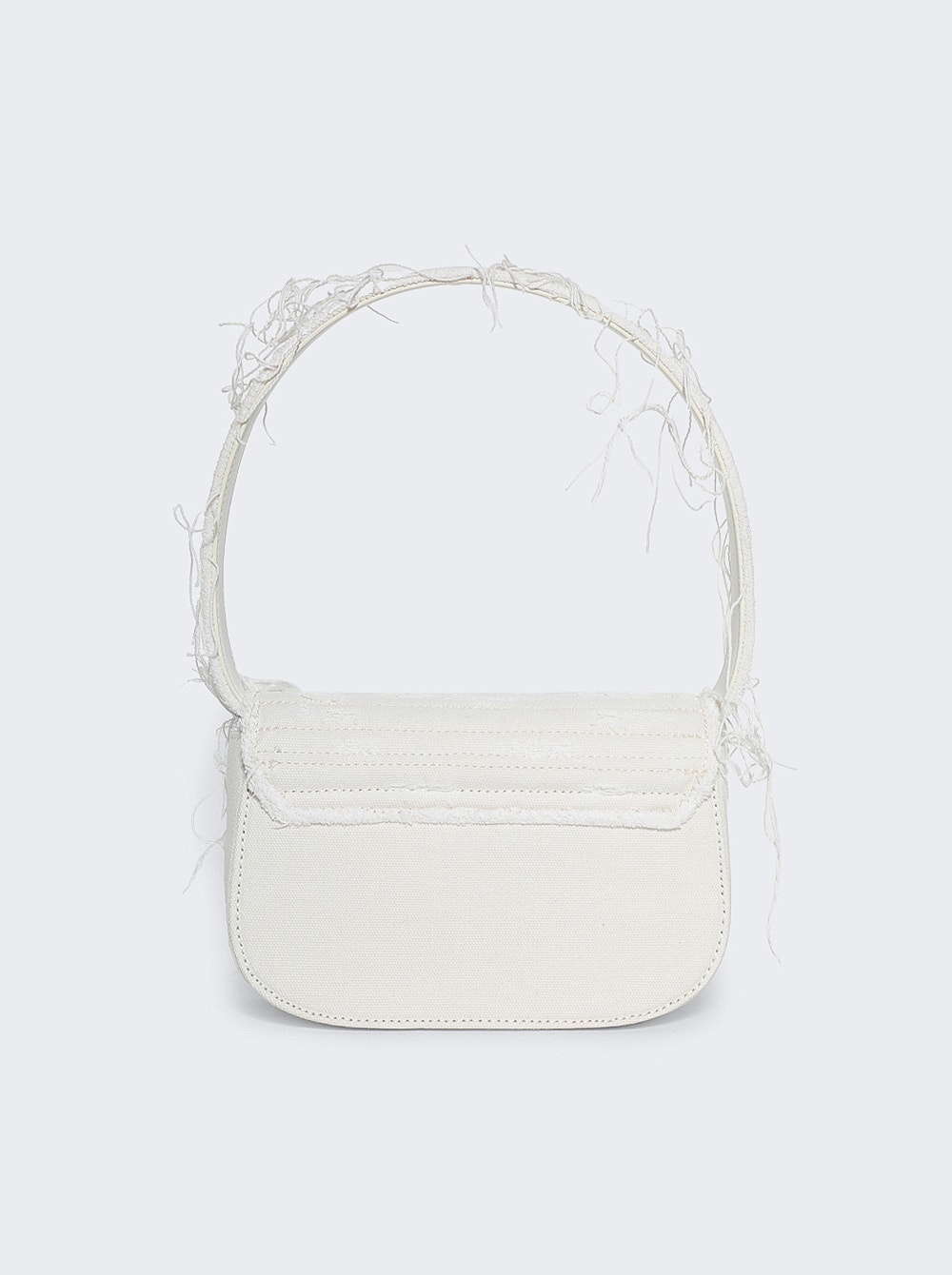 1dr Frayed Canvas And Crystal Shoulder Bag White - 3