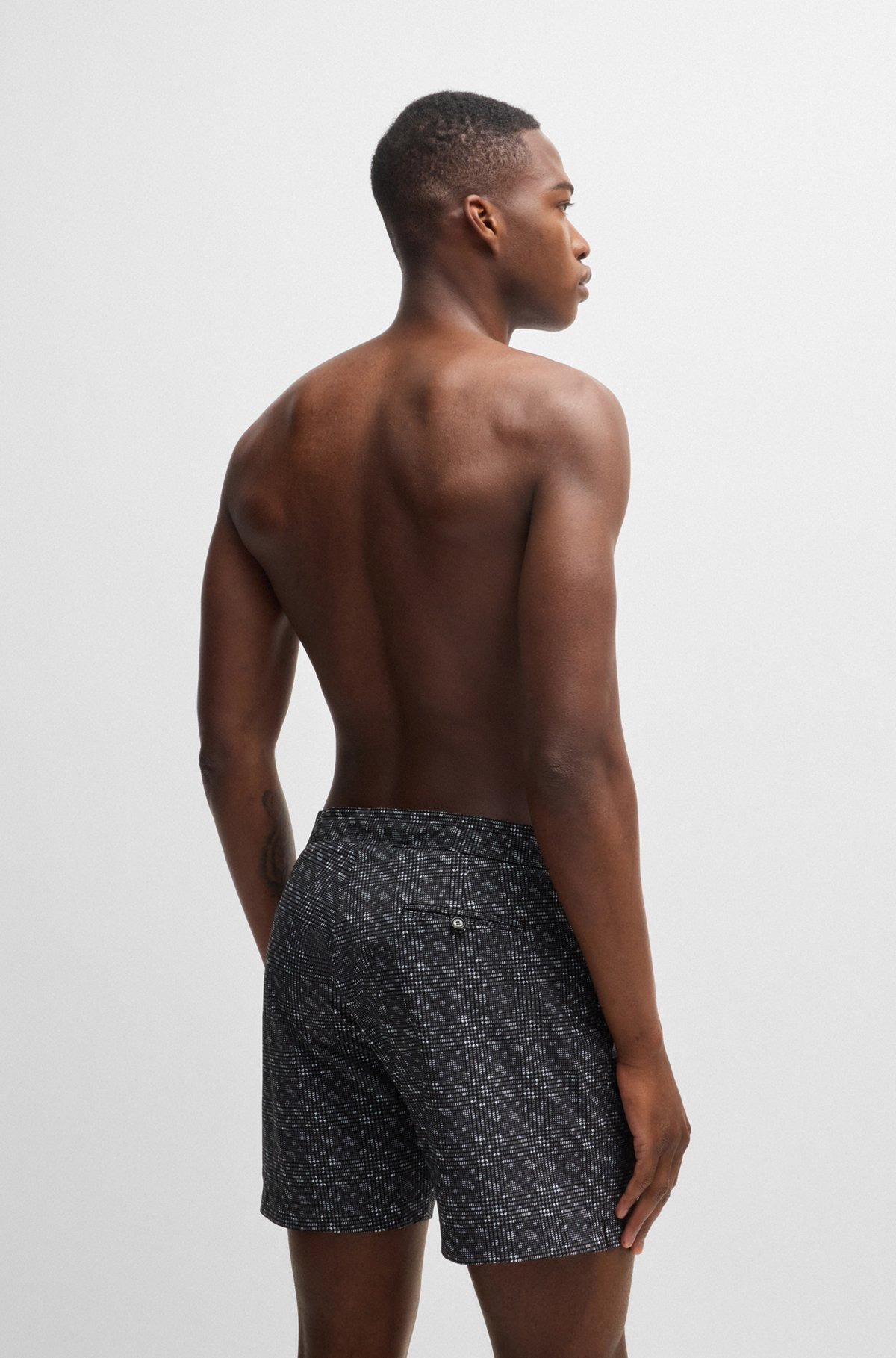QUICK-DRY SWIM SHORTS WITH MONOGRAM PRINT - 3