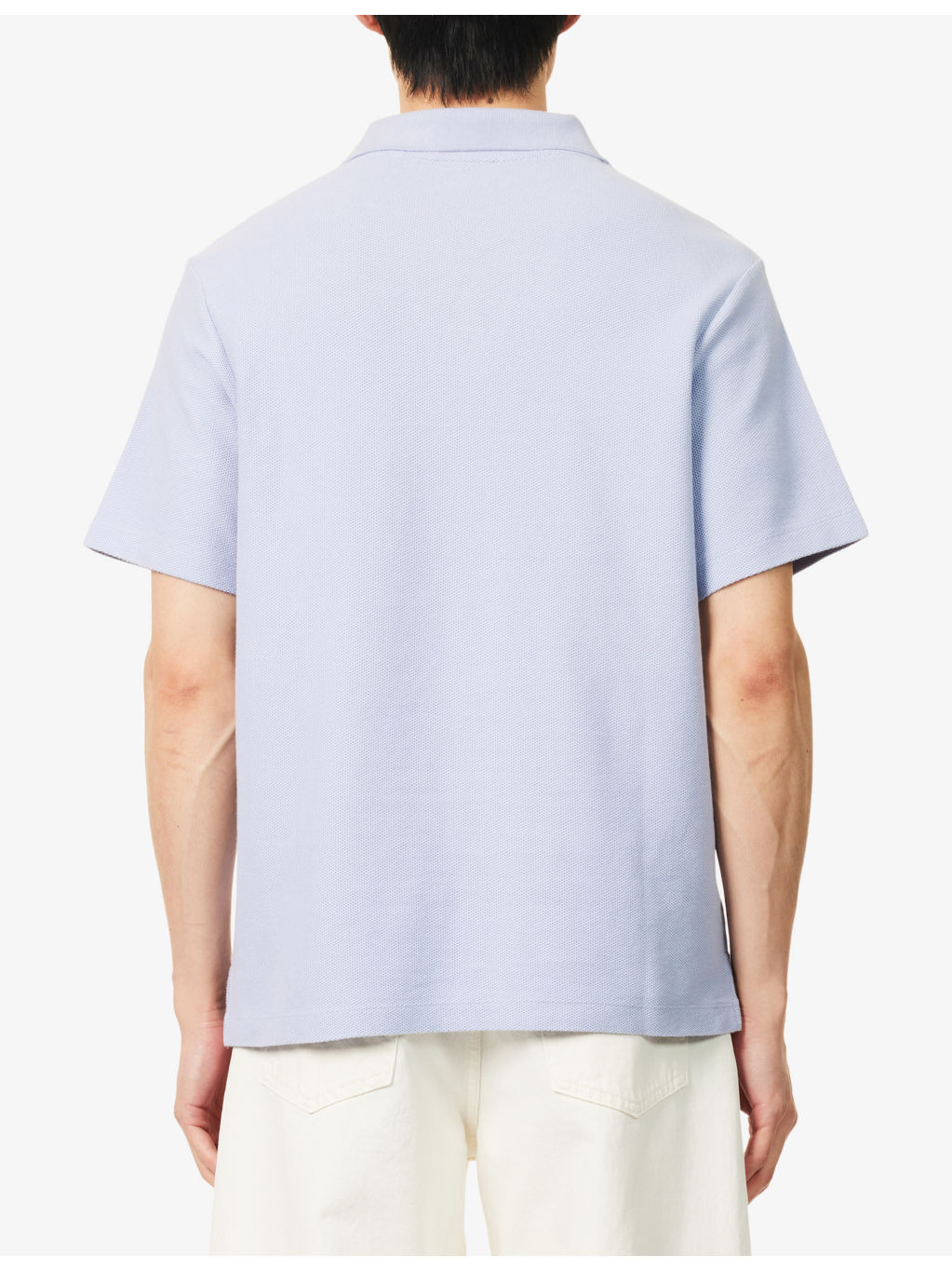 Jacquard short-sleeve cotton-jersey polo shirt - 4