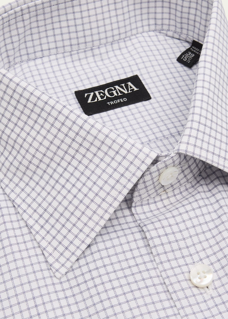 ZEGNA Men's Trofeo Cotton Grid Check Dress Shirt outlook
