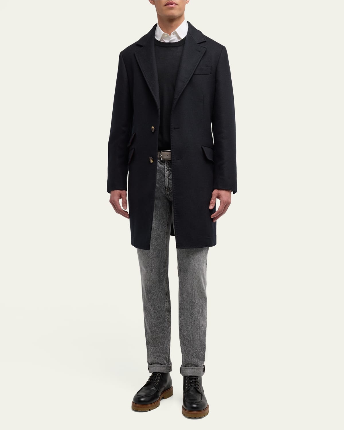 Men's Traditional Fit Wool Overcoat - 2