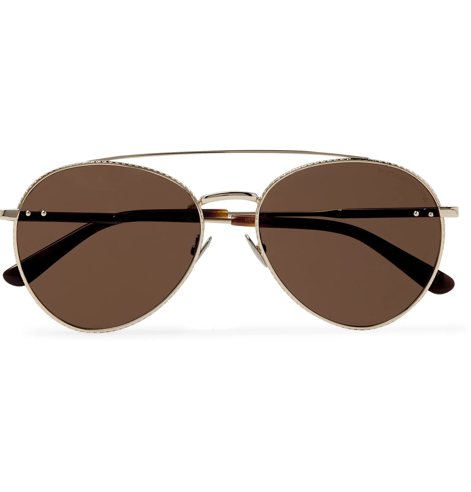 Round-Frame Engraved Gold-Tone Sunglasses - 1