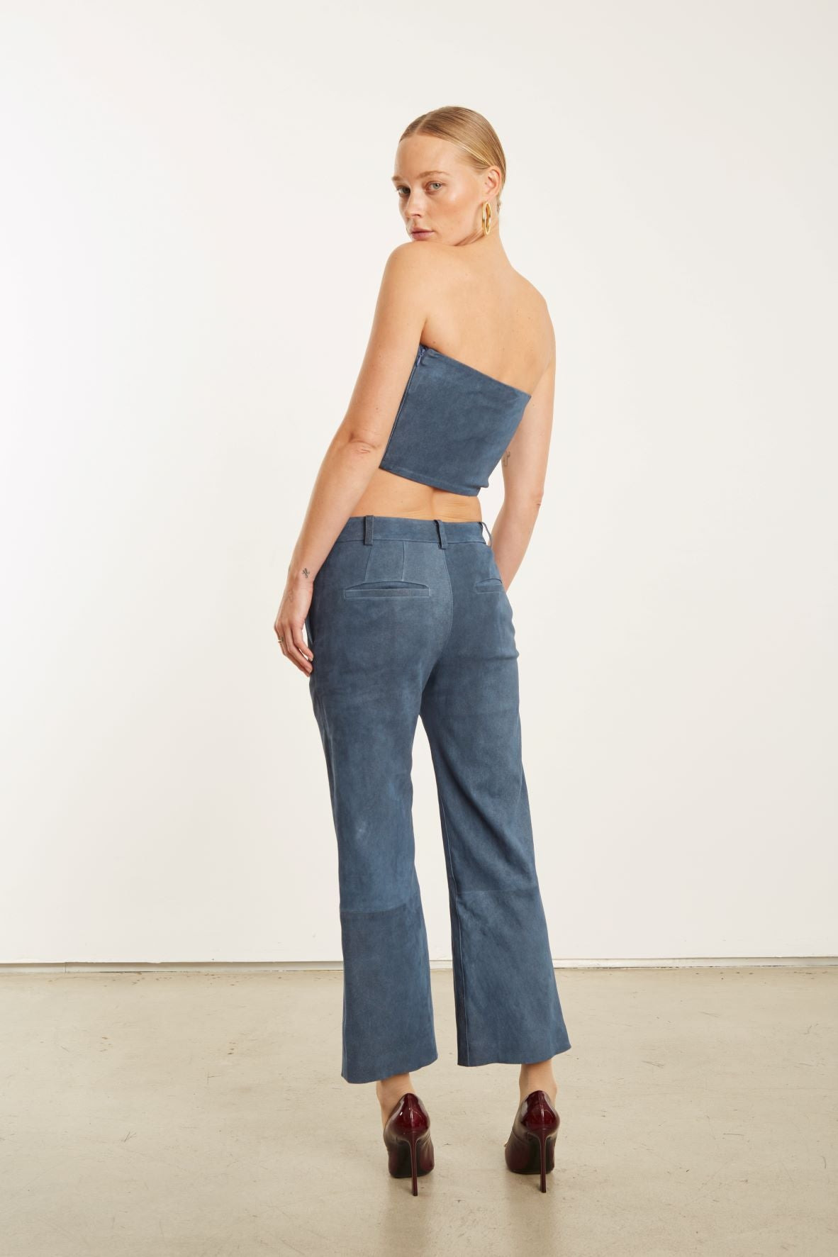 DENIM SUEDE MICRO TUBE TOP - 5